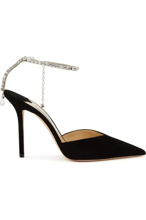 Jimmy Choo Saeda 100 Suede Mules, Mules, Crystal Embelishments