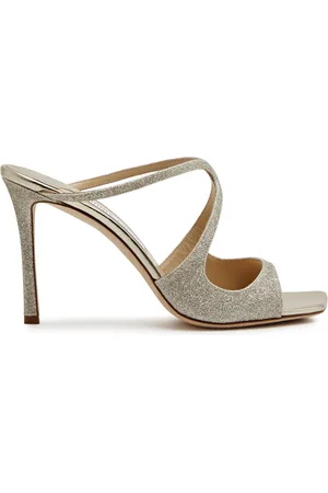 Jimmy Choo Anise 95 Glittered Leather Mules - - 36 (IT36 / UK3)
