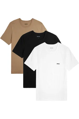HUGO BOSS Logo-embroidered Cotton T-shirt - set of Three - - S