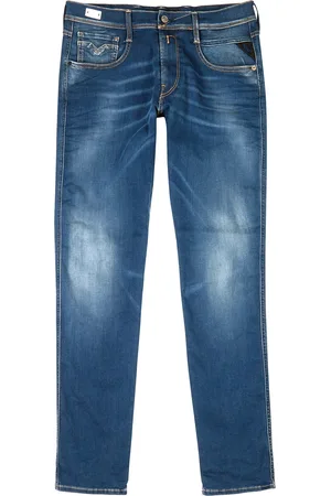 Replay Anbass Hyperflex Re-used Blue Slim-leg Jeans - - W28/L32