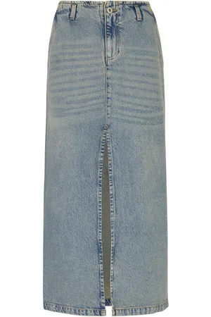 Gimaguas Leslie Denim Midi Skirt - - 34 (UK6 /xs)
