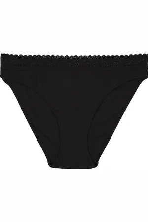 Simone Pérèle Simone PÉRÈLE Eugenie Ribbed Lace-trimmed Briefs - - 2