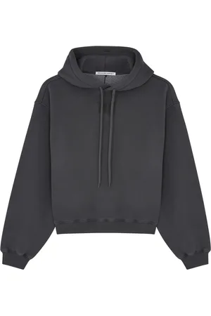 Alexander Wang rubberised logo cotton hoodie - Black