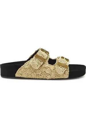 Isabel Marant Lennyo Raffia and Suede Sliders - - 37 (IT37 / UK4)