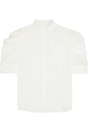 Frame Gillian Puff-sleeve Silk-chiffon Blouse - - L (UK14 / L)