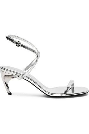 Alexander McQueen Armadillo 70 Metallic Leather Sandals - - 37 (IT37 / UK4)