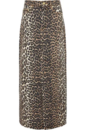 Ganni Print Stretch-denim Maxi Skirt - 34 (UK6 /xs)