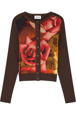 Jean Paul Gaultier Roses Printed Tulle and Knitted Cardigan - - L (UK14 / L)