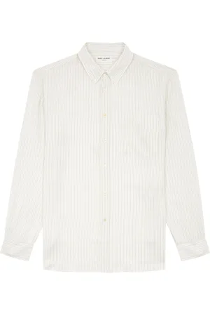Saint Laurent Striped Silk Crepe de Chine Shirt - - 39 (C15.5 / M)