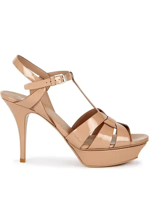 Saint Laurent Tribute 80 Leather Platform Sandals, Sandals Size 3