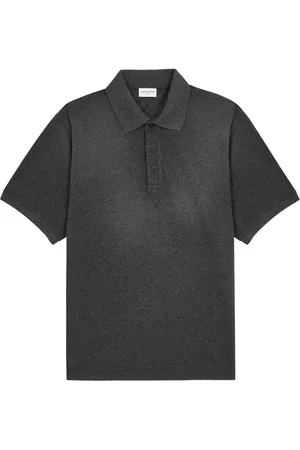 Saint Laurent Logo Piqué Cotton-blend Polo Shirt - - M
