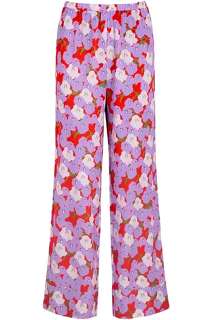 Bernadette Louis Floral-print Silk-satin Trousers - - 38 (UK10 / S)