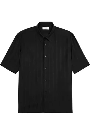 Saint Laurent Cassandre Logo-jacquard Silk Shirt - - 38 (C15 / S)