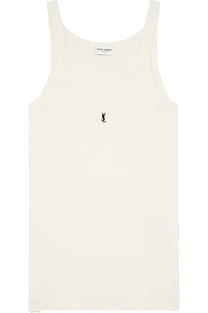 Saint Laurent Logo-embroidered Ribbed Cotton Tank - - L