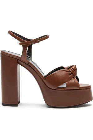 Saint Laurent Bianca 85 Platform Leather Sandals - - 38 (IT38 / UK5)