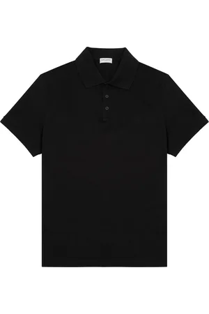 Saint Laurent Logo-embroidered Piqué Cotton Polo Shirt - - L