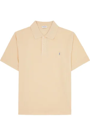 Saint Laurent Logo-embroidered Piqué Cotton-blend Polo Shirt - - L