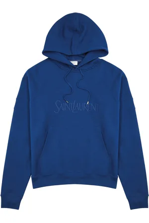 Saint Laurent Logo-embroidered Hooded Cotton Sweatshirt - - M