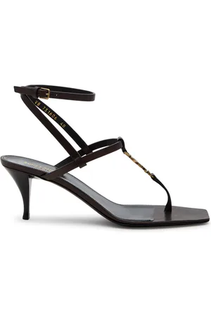 Saint Laurent Cassandra 60 Leather Sandals - - 38 (IT38 / UK5)