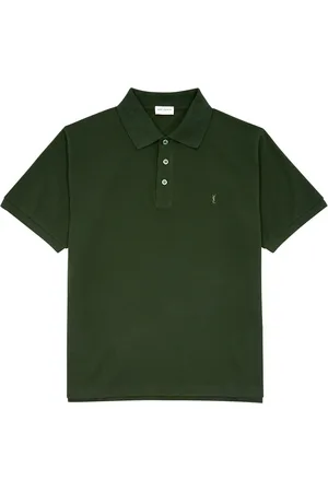 Saint Laurent Logo Piqué Cotton-blend Polo Shirt - - S