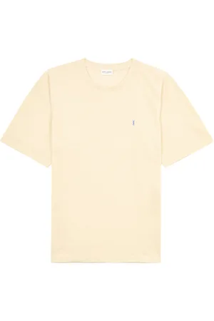 Saint Laurent Cassandre Logo-embroidered Cotton-blend T-shirt - - L