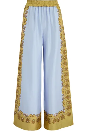 La DoubleJ Palazzo Printed Silk-satin Trousers - - S (UK8-10 / S)