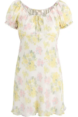 LOVESHACKFANCY Clemente Floral-print Chiffon Mini Dress - - L (UK14 / L)