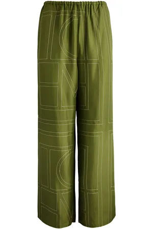 Totême Logo-embroidered Silk-satin Trousers - - 38 (UK10 / S)