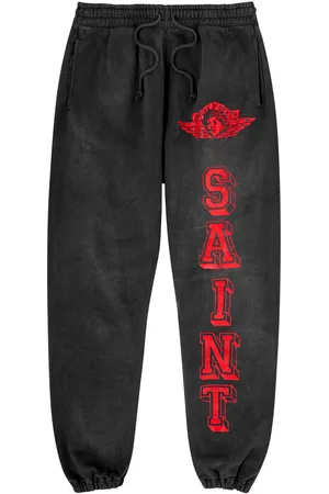 SAINT MXXXXXX Angel of Death Printed Cotton Sweatpants - - L