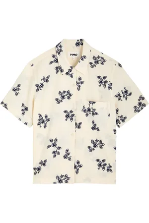 YMC Vegas Floral-embroidered Cotton-blend Shirt - - S (UK8-10 / S)