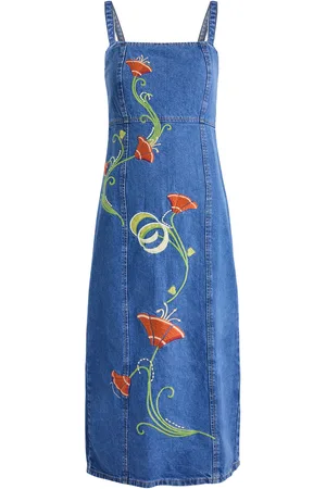 KITRI Ursula Floral-embroidered Midi Dress - 14 (UK14 / L)