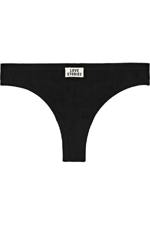 LOVE Stories Lima Ribbed Cotton-blend Thong - - L (UK14 / L)