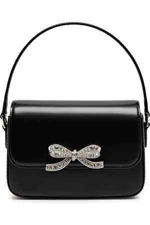 Self-Portrait Micro bow Glossed Leather top Handle bag - - One Size