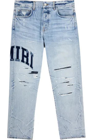 AMIRI Logo Distressed Straight-leg Jeans - - 30 (W30 / S)
