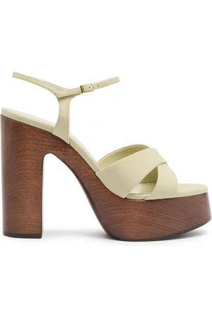 Saint Laurent Bianca 125 Canvas Platform Sandals - - 36 (IT36 / UK3)