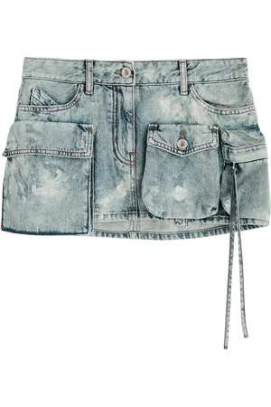 The Attico Denim Mini Cargo Skirt - - 25 (W25 / UK6 / XS) - 25 (W25 / UK6 /xs)