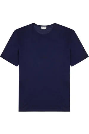 Saint Laurent Logo-embroidered Jersey T-shirt - - S