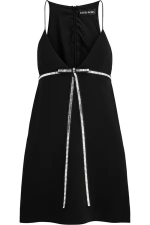 DAVID KOMA Crystal Bow-embellished Mini Dress - - 6 (UK6 / XS) - 6 (UK6 /xs)