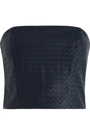 ROTATE Woven Cropped Faux Leather top - - 42 (UK14 / L)