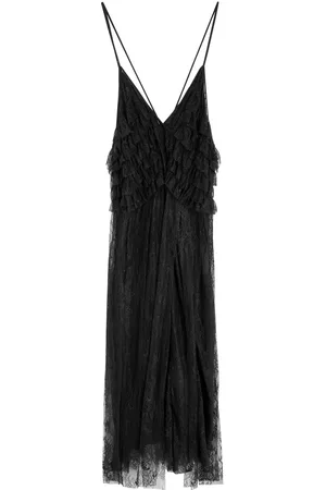 BLUMARINE Draped Floral Lace Midi Dress - - IT40 (UK8 / S)