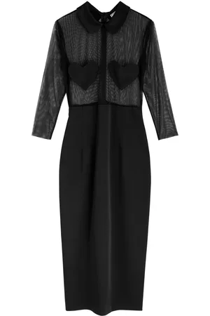 BLUMARINE Heart-appliquéd Tulle and Satin Midi Dress - - IT38 (UK6 / XS) - IT38 (UK6 /xs)