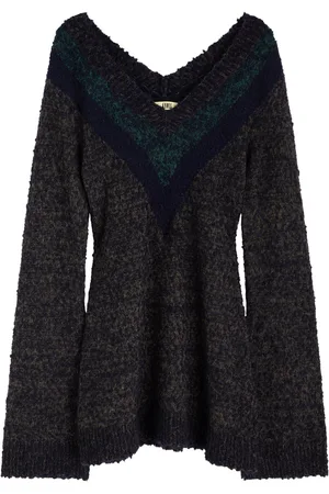 KNWLS Striped Bouclé-knit Mini Dress - - L (UK14 / L)