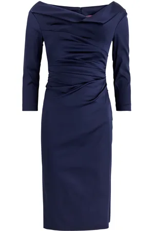 TALBOT RUNHOF Gathered Satin Dress - - 36 (UK10 / S)
