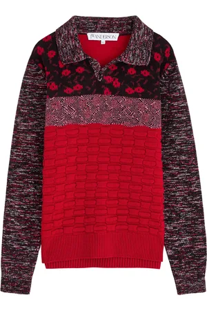 J.W.Anderson Patchwork Wool-blend Polo Jumper - - S