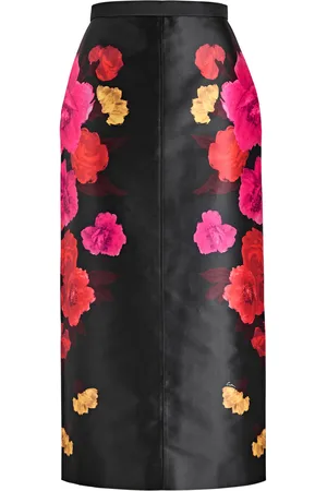 Erdem Floral-print Faille Midi Pencil Skirt - - 8 (UK8 / S)