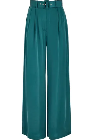 ZIMMERMANN Tuck Silk-satin Trousers - - 3 (UK 14 / L)