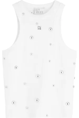 GIUSEPPE DI MORABITO Stud-embellished Ribbed Stretch-cotton Tank - - IT44 (UK12 / M)
