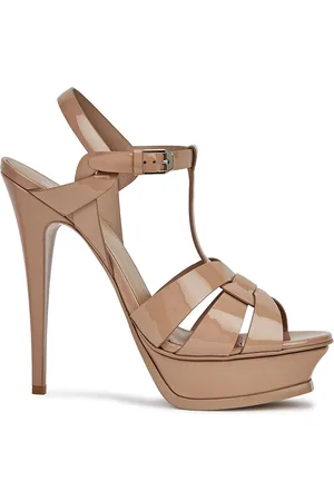 Saint Laurent Tribute 100 Leather Platform Sandals