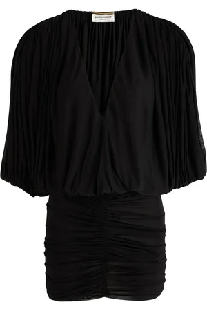 Saint Laurent Draped Ruched Mini Dress - - 34 (UK6 /xs)