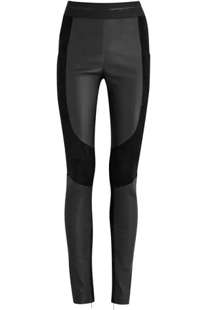 Helmut Lang Racer Panelled Leather and Suede Leggings - - 8 (UK12 / M)